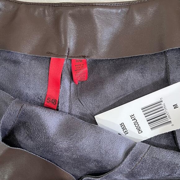 NEW Saks 5th Ave 5|48 Luxe Vegan Leather Flounce Mini Skater Circle Skirt M NWT - Picture 11 of 14